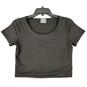 Olivia Rae New York Scoop Neck Crop Top Black Basic M Women Streetwear